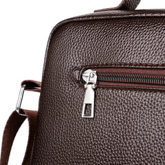 Men's Shoulder Bag Portable PU Leather Handbag