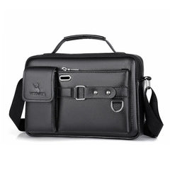 Men's Shoulder Bag Portable PU Leather Handbag