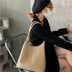 PU Leather Girls Shoulder Bag High Capacity Soft Handbags