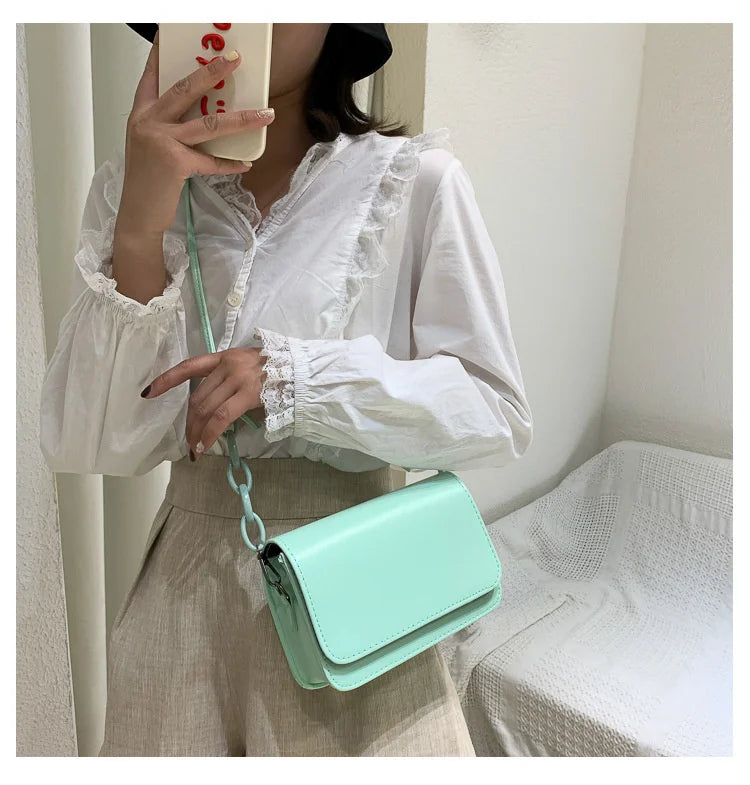 Mini Bag Women's Summer Solid Messenger Bag Female Holiday Party Chain Small Sho