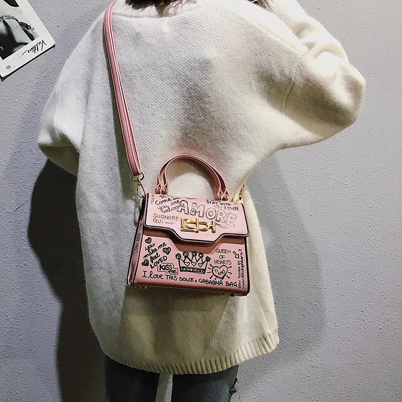 Vintage Mini Crossbody Bag for Women High Zipper Handbag Tote Female Flap