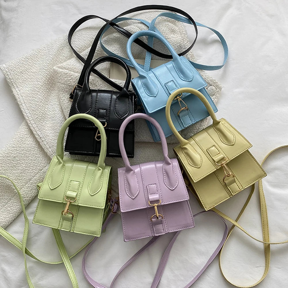 Mini Crossbody Bag PU Leather Top-Handle Ladies Shoulder Casual Messenger Handba