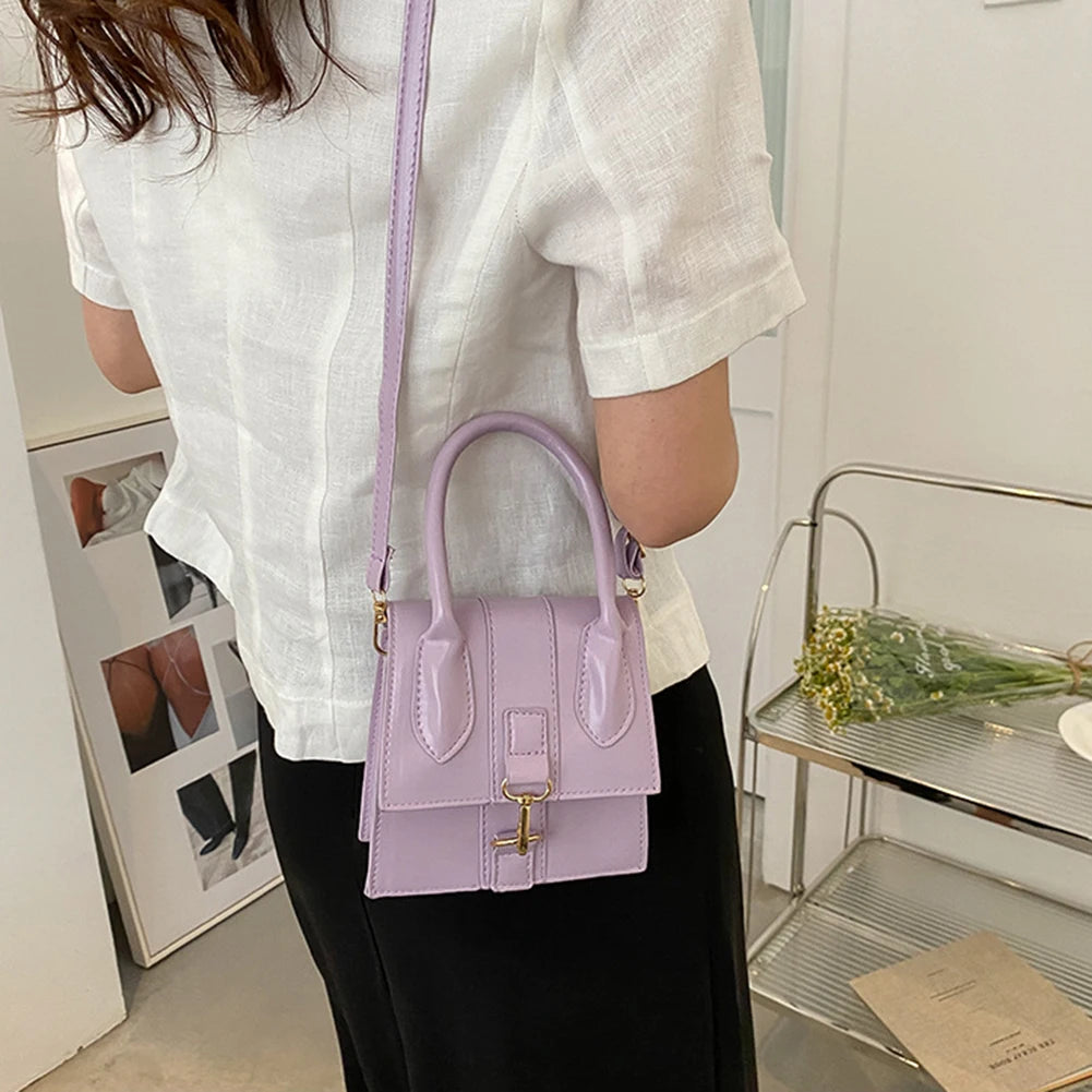 Mini Crossbody Bag PU Leather Top-Handle Ladies Shoulder Casual Messenger Handba