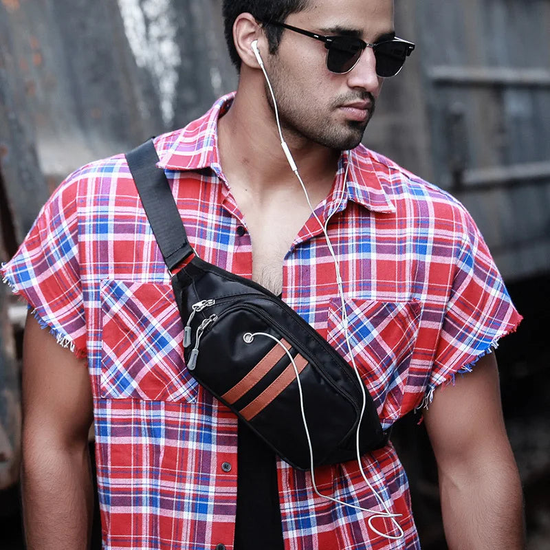 Sports Nylon Outdoor Waist Pack Waterproof Shoulder Crossbody Bag