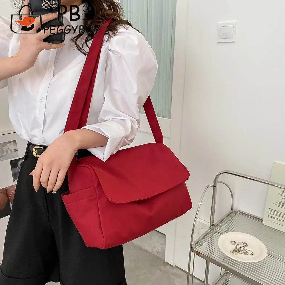Oxford Cloth Ladies Shoulder Crossbody Bag Portable Travel Zipper Handbag
