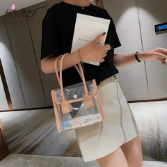 Women's Waterproof Transparent Tote Purse PVC Beach Handbag