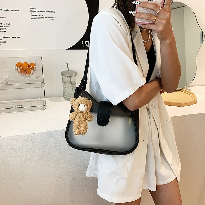 PVC Transparent Shoulder Bag for Women Crossbody Handbag