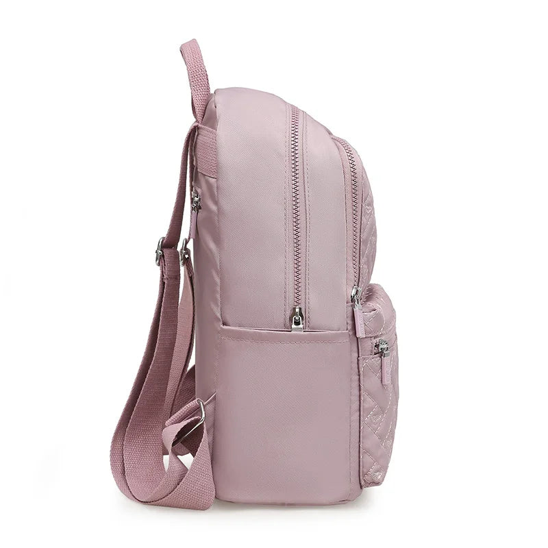 Plaid Women Backpack Durable Fabric Oxford School Bag