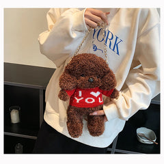 Plush Cartoon Doll Crossbody Wool Lamb Bag