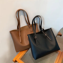 Vintage Bucket Shoulder Bag - Large Capacity Messenger Bag for Women
