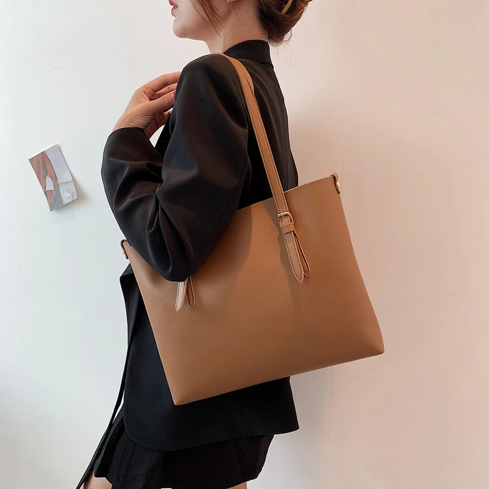 Vintage Bucket Shoulder Bag - Large Capacity Messenger Bag for Women