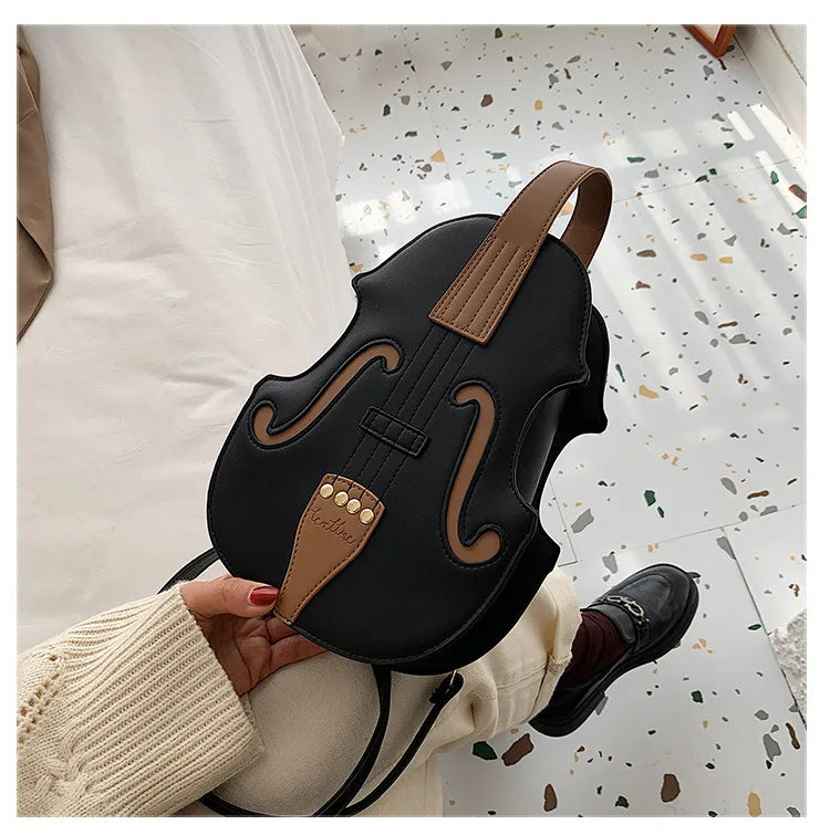 Pu Leather Women's Backpack Female Violin Shoulder Crossbody Bags Handbag