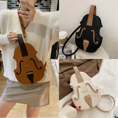 Pu Leather Women's Backpack Female Violin Shoulder Crossbody Bags Handbag