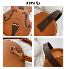Pu Leather Women's Backpack Female Violin Shoulder Crossbody Bags Handbag