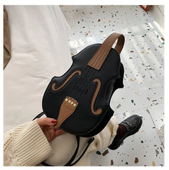 Pu Leather Women's Backpack Female Violin Shoulder Crossbody Bags Handbag