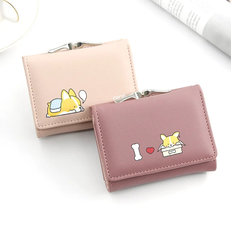 PuppyPattern Women Wallets Leather Small Zipper Female Mini Purses