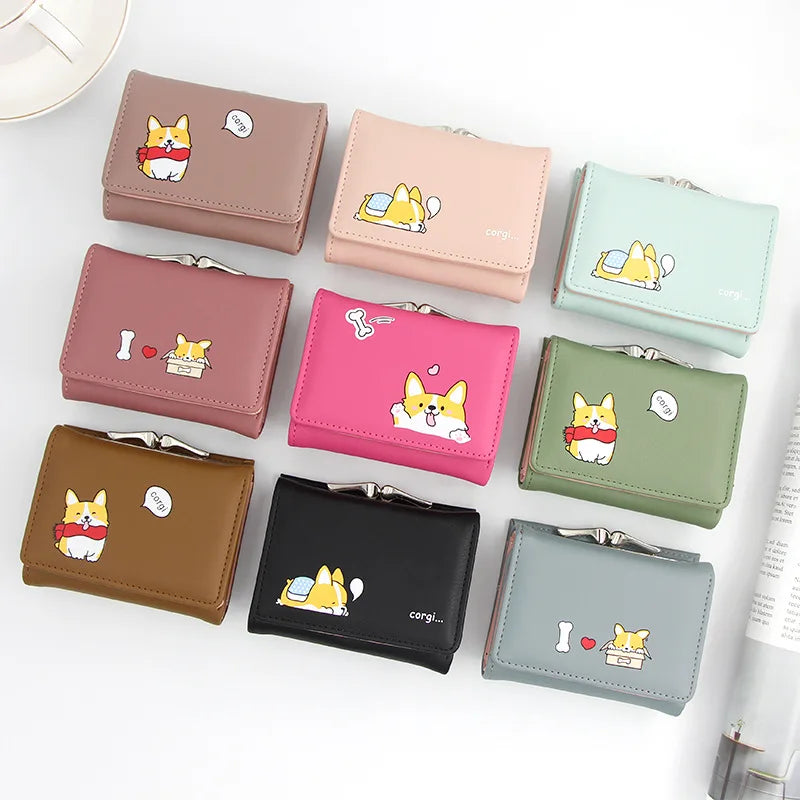 PuppyPattern Women Wallets Leather Small Zipper Female Mini Purses