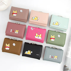 PuppyPattern Women Wallets Leather Small Zipper Female Mini Purses