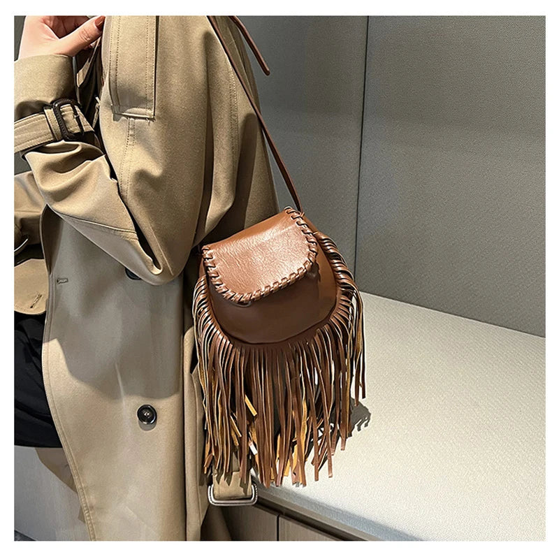 Vintage Tassel Shoulder Bag For Women
