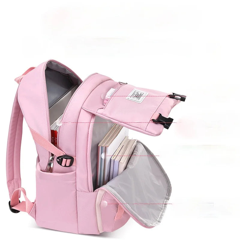 Waterproof School Bag for Teenage Girls Big Book Bag Kids Backpack