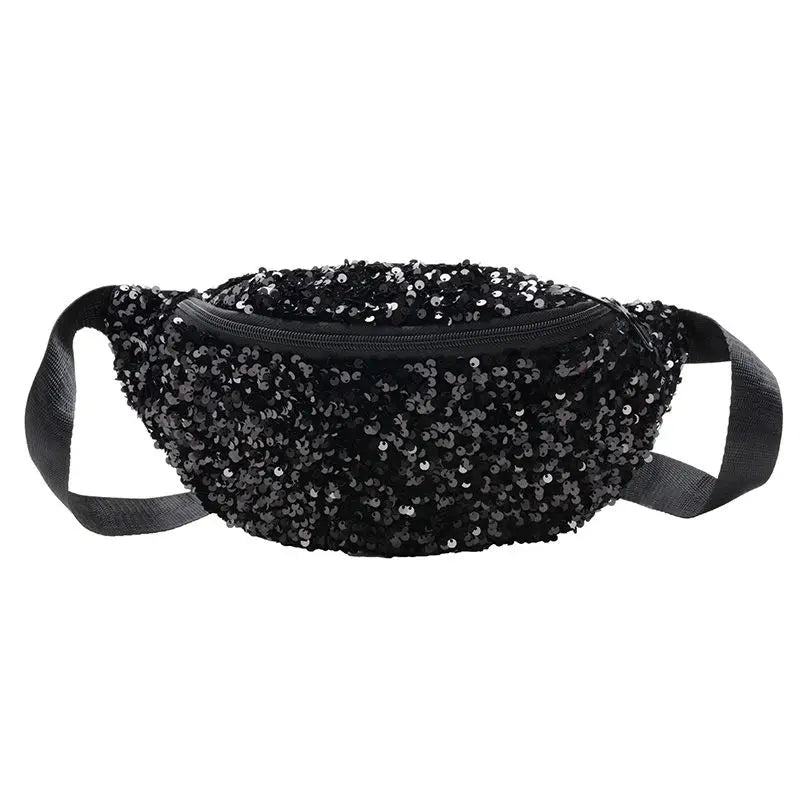 Sequins Women Fanny Packs Large Capacity Waist Bags Casual Purse Crossbody