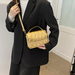 Plaid PU Leather Shoulder Bag Chain Flap Crossbody Handbag
