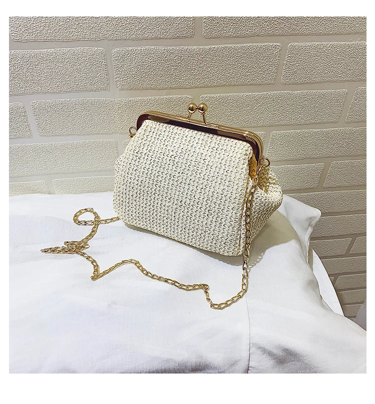 Shoulder Bag Women All-match Woven Shell Bags Lager Capacity Chains Handbag