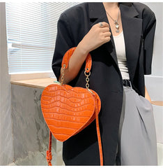 Shoulder Crossbody Bag Female Heart-shaped Leather Tote Phone Bags