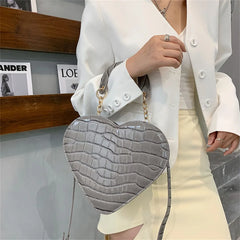 Shoulder Crossbody Bag Female Heart-shaped Leather Tote Phone Bags