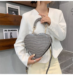 Shoulder Crossbody Bag Female Heart-shaped Leather Tote Phone Bags