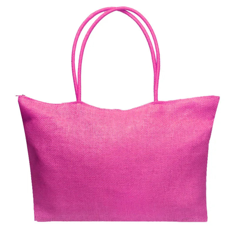 Large Woven Straw Beach Bag for Women - Casual Shoulder Handbag Tote