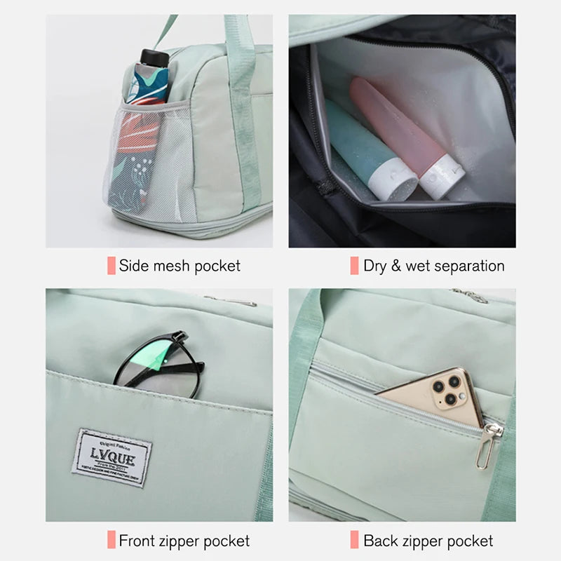 Waterproof Nylon Sport Handbags Large Capacity Travel Bags Unisex Shoulder Bags