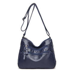 Soft Leather Multi-layer Messenger Bag for Women, Middle-aged Mother