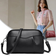 Soft Leather Women Shoulder Bag Handbags Ruched Crossbody Bags Bolso Mujer