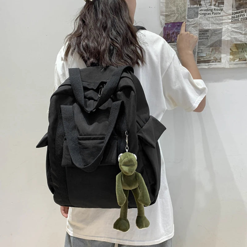 Waterproof Nylon Backpack for Teenage Girl Shoulder Travel Bag School