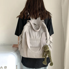 Waterproof Nylon Backpack for Teenage Girl Shoulder Travel Bag School