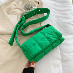 Space Pad Cotton Women Shoulder Bags Winter Nylon Padded Quilted Shopper Bags