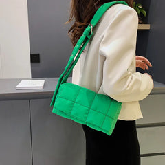 Cotton Shoulder Bags Quilted Shopper Bags Winter Crossbody Handbags