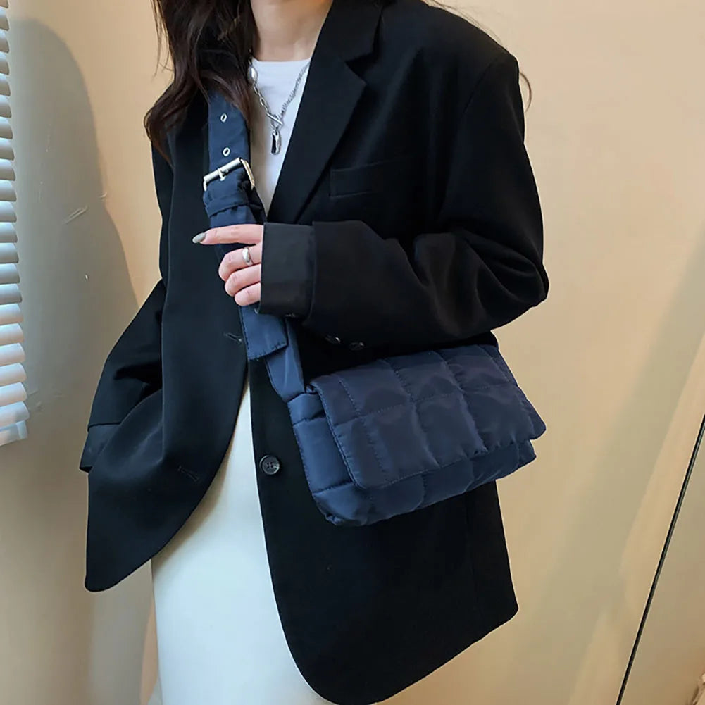 Quilted Nylon Crossbody Handbag Winter Shoulder Bag