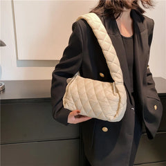 Quilted Nylon Women Shoulder Bag Winter Crossbody Handbag