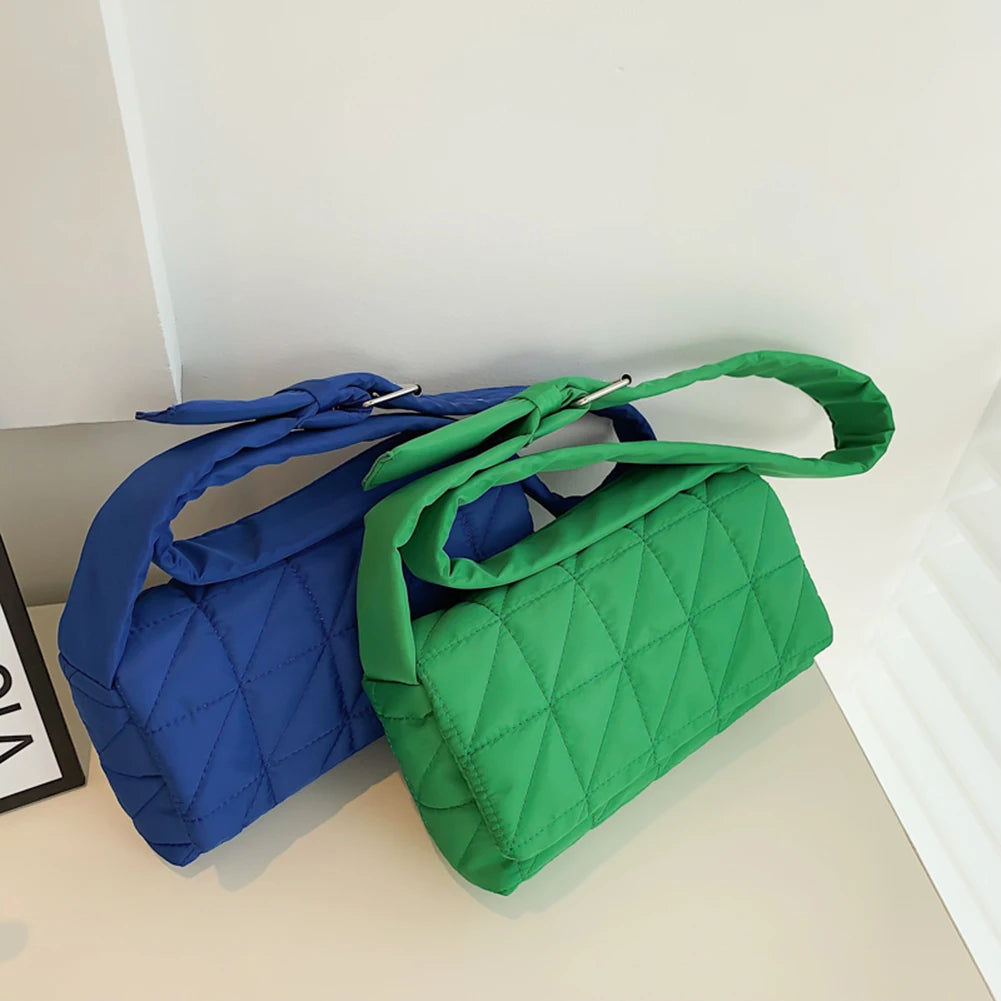 Quilted Women Shoulder Bag Winter Nylon Shopper Crossbody Handbag