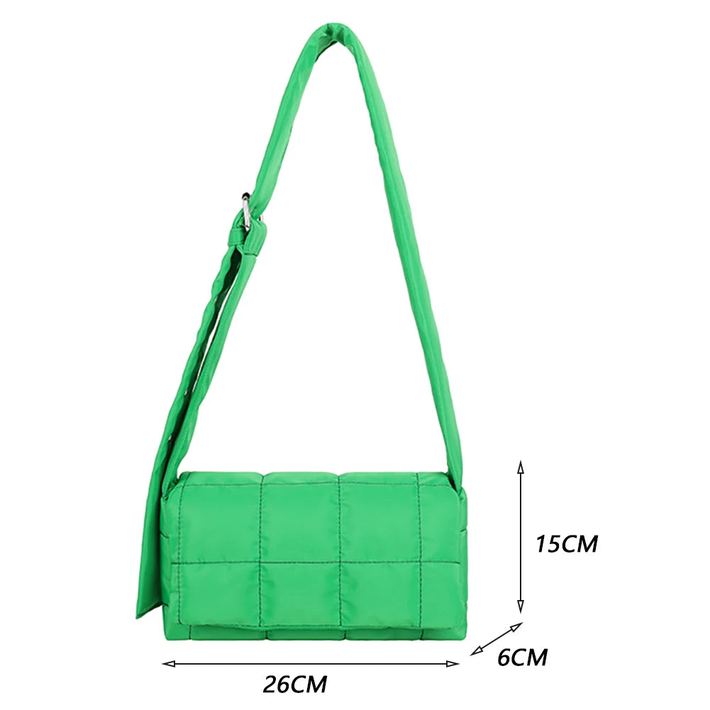 Quilted Nylon Crossbody Handbag Winter Shoulder Bag