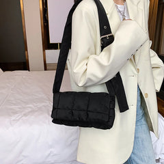 Quilted Nylon Crossbody Handbag Winter Shoulder Bag