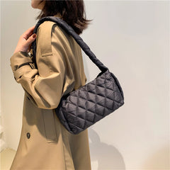 Quilted Nylon Women Shoulder Bag Winter Crossbody Handbag