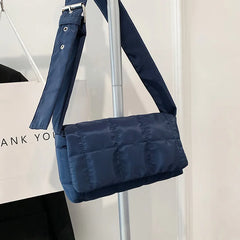 Space Pad Cotton Women Shoulder Bags Winter Nylon Padded Quilted Shopper Bags