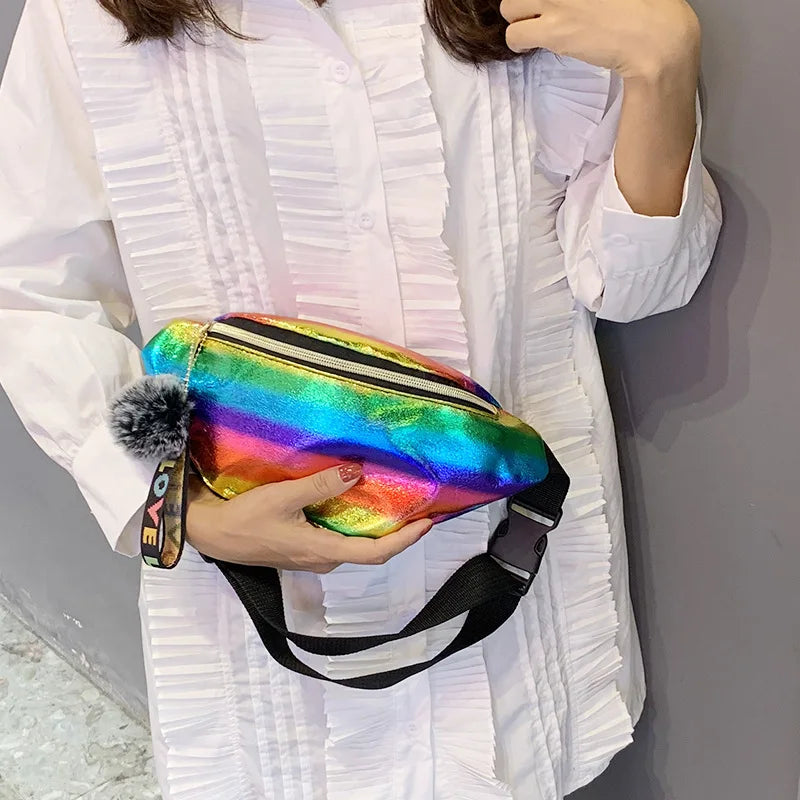 Sports Sequin Chest Bag Waist Wallet