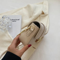 Stone Leather Chain Lock Shoulder Crossbody Bag Vintage Ladies Messenger Purse