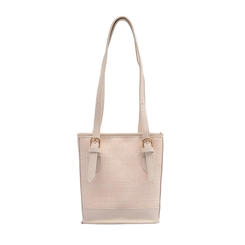 Straw Woven Casual Bucket Bag Woman