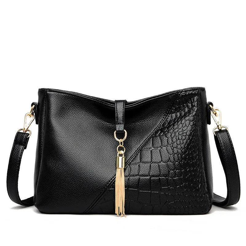 Tassel Women Handbags European Leather Ladies Shoulder Bags