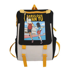Teenage Girl Student Schoolbag Flip Women College Backpack Waterproof Book Bag